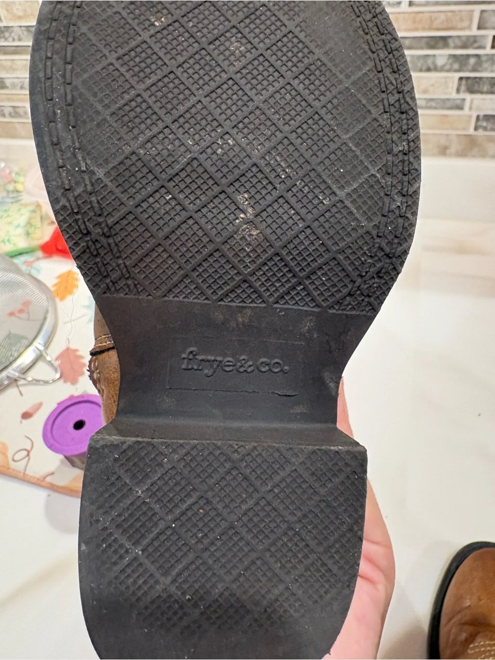 FRYE AND CO. Brown and Navy Kids Western Boots